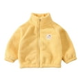 thumbnail image 1 of NAISIBABY Boys Girls Fleece Warm Jacket, Zip-up Thickened Woolen Kids Outerwear Coat Yellow 100, 1 of 2