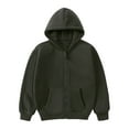 thumbnail image 1 of NAISIBABY Boys Girls Full Zip Hoodie, Long Sleeve Pockets Solid Color Kids Casual Cotton Tops Outwear Black 2-3T, 1 of 2