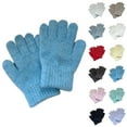 thumbnail image 1 of NAISIBABY Boys Girls Gloves, Thicken Warm Full Finger Stretch Multi-Color Winter Knit Gloves Blue, 1 of 4