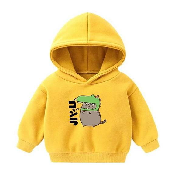 NAISIBABY Boys Girls Hoodie, Cute Casual Long Sleeve Pullover Sweatshirt Yellow 2-3T