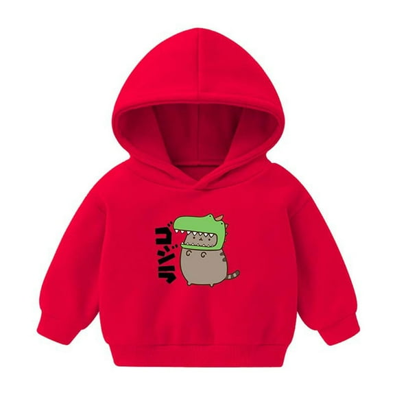 NAISIBABY Boys Girls Hoodie, Long Sleeve Cute Casual Pullover Sweatshirt Red 5-6T