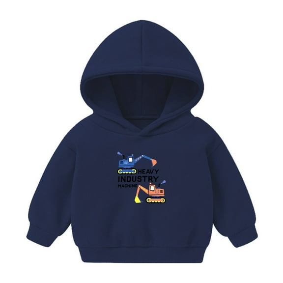 NAISIBABY Boys Girls Hoodies, Casual Cute Prints Long Sleeve Kids Pullover Sweatshirts Navy 5T