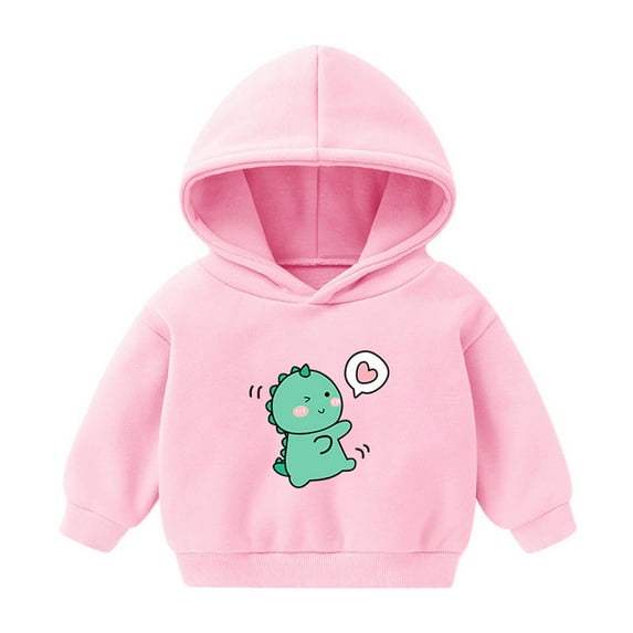 NAISIBABY Boys Girls Hoodies, Casual Long Sleeve Cute Prints Pullover Tops Pink 5T