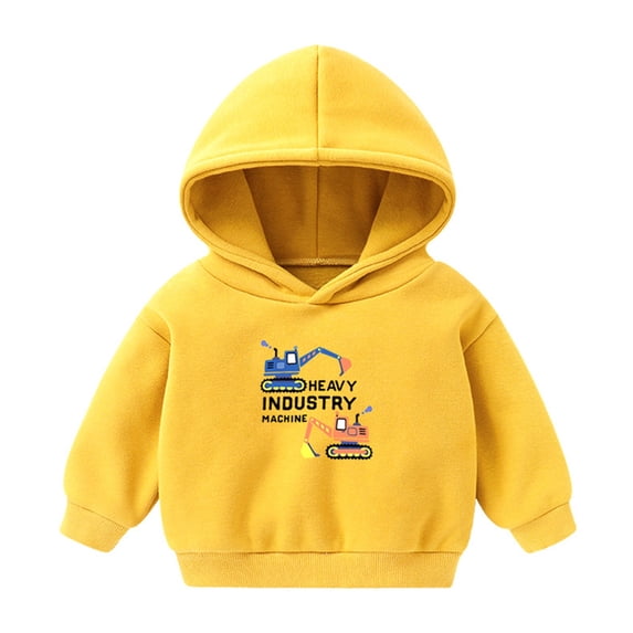 NAISIBABY Boys Girls Hoodies, Cute Prints Casual Long Sleeve Kids Pullover Sweatshirts Yellow 4T