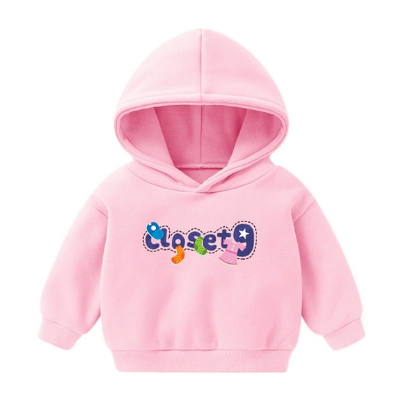 NAISIBABY Boys Girls Hoodies, Long Sleeve Casual Cute Prints Pullover Tops Pink 5T