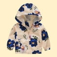 thumbnail image 1 of NAISIBABY Boys Girls Jacket, Windbreaker Lightweight Pattern Outerwear Kids Hooded Coat Beige 2-3T, 1 of 4