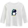 thumbnail image 1 of NAISIBABY Boys Girls Long Sleeve Tops, Long Sleeve Cute Prints Crew Neck Casual Pullover Tops White 5T, 1 of 2