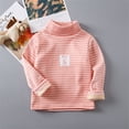 thumbnail image 1 of NAISIBABY Boys Girls Long Sleeve Tops, Soft Thicken Striped High Neck Casual Knitting Cotton Pullover Shirts Pink 4-6T, 1 of 3