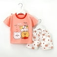thumbnail image 1 of NAISIBABY Boys Girls Outfits, Cute Prints Short Sleeve Shorts Comfy Casual Sets Pink 4-5 T, 1 of 3