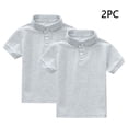 thumbnail image 1 of NAISIBABY Boys Girls Polo Shirt 2-Pack, Short Sleeve School Uniform Tagless Kids Solid Pique Polo T-Shirt Gray Size 12, 1 of 9