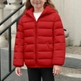 thumbnail image 1 of NAISIBABY Boys Girls Puffer Jacket, Zip Up Lightweight Windproof Hooded Winter Thermal Quilted Coat with Pockets Red 10T, 1 of 8
