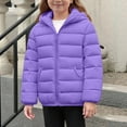 thumbnail image 1 of NAISIBABY Boys Girls Puffer Jacket, Zip Up Windproof Hooded Lightweight Winter Thermal Quilted Coat with Pockets Purple 10T, 1 of 8