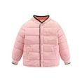 thumbnail image 1 of NAISIBABY Boys Girls Puffer Jackets, Solid Color Button Winter Warm Kids Cotton-padded Coat Pink 1-4T, 1 of 3