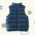 thumbnail image 1 of NAISIBABY Boys Girls Puffer Vest Jacket, Full Zipper Stand Collar with Pockets Winter Fashion Thicken Warm Outerwear Navy 6T, 1 of 7