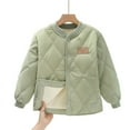 thumbnail image 1 of NAISIBABY Boys Girls Quilted Jacket 8T, Buttons with Pockets Long Sleeve Winter Warm Thicken Padded Coat Green(3-15T), 1 of 3
