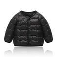 thumbnail image 1 of NAISIBABY Boys Girls Quilted Jacket, Button Down Long Sleeve Soft Lightweight Kids Warm Padded Coat Black 2T, 1 of 4