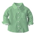thumbnail image 1 of NAISIBABY Boys Girls School Uniform Shirt, Button Down Long Sleeve Solid Color Casual Tops Green 12-18Months, 1 of 6