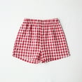 thumbnail image 1 of NAISIBABY Boys Girls Shorts, Cotton Linen Elastic Waist Plaid Comfy Casual Shorts Red 5-6T, 1 of 8