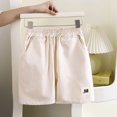 thumbnail image 1 of NAISIBABY Boys Girls Shorts, Elastic Waist New Style Pockets Summer Cotton Loose Shorts White 5-6T, 1 of 6