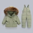 thumbnail image 1 of NAISIBABY Boys Girls Snowsuit, Kids Waterproof Jumpsuit Outdoor Thicken Warm Snow Clothes Set Green 12-18Months, 1 of 8