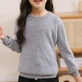 thumbnail image 1 of NAISIBABY Boys Girls Sweater, Crew Neck Long Sleeve Solid Fall Winter Casual Basic Warm Clothes Gray 16-18T, 1 of 3