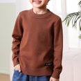 thumbnail image 1 of NAISIBABY Boys Girls Sweater, Crew Neck Solid Color Long Sleeve Pullover Basic Flock Tops Coffee 5-6T, 1 of 4