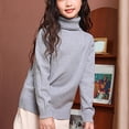 thumbnail image 1 of NAISIBABY Boys Girls Sweater, Long Sleeve Turtleneck Solid Warm Casual Thick Knit Tops Gray 12-14T, 1 of 3