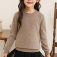 thumbnail image 1 of NAISIBABY Boys Girls Sweater, Solid Long Sleeve Crew Neck Fall Winter Casual Basic Warm Clothes Khaki 4-5T, 1 of 3