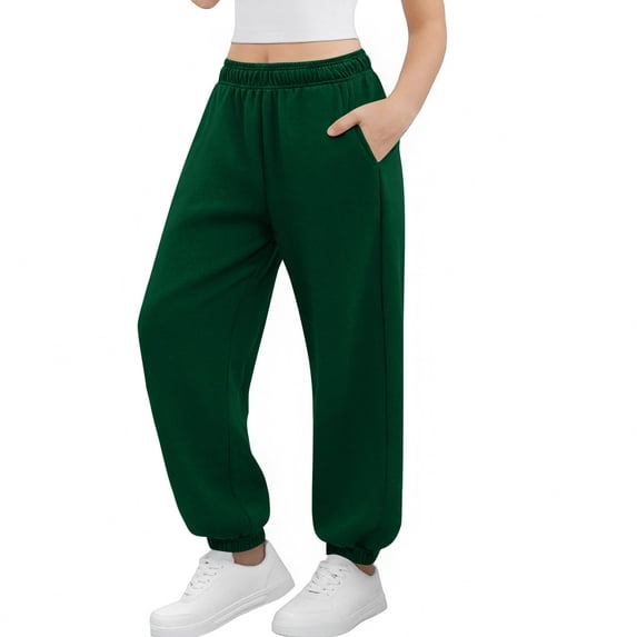 NAISIBABY Boys Girls Sweatpants, Drawstring Tapered Leg with Pockets Loose Casual Jogger Pants Army Green Size 13T