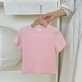 thumbnail image 1 of NAISIBABY Boys Girls T-Shirt, Breathable Short Sleeve Cotton Casual Pullover Basic Tee Pink 7-8T, 1 of 3