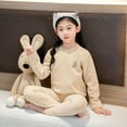 thumbnail image 1 of NAISIBABY Boys Girls Thermal Underwear Sets, Long Johns Home Sweatshirts And Leggings Pajamas Beige 3T, 1 of 7