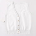 thumbnail image 1 of NAISIBABY Boys Girls Uniform Cardigan, Sleeveless Buttons V-neck Knitted Vest Tops White 15-16T, 1 of 1