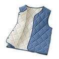 thumbnail image 1 of NAISIBABY Boys Girls Vest Jacket, Padded Cotton Crew Neck Solid Color Casual Warm Coat for Kids Blue 3-4T, 1 of 2
