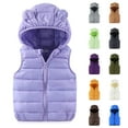 thumbnail image 1 of NAISIBABY Boys Girls Vest Jacket, Windproof Hooded Zipper Solid Thermal Fashion Outerwear Coat Purple 6T, 1 of 3