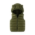 thumbnail image 1 of NAISIBABY Boys Girls Vest Jacket, Windproof Solid Hooded Zipper Thermal Fashion Outerwear Coat Army Green 6T, 1 of 3