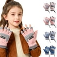 thumbnail image 1 of NAISIBABY Boys Girls Winter Gloves (4-13T), Open-Finger Waterpoof Thermal Outdoor Snow Cycling Mittens Pink, 1 of 10