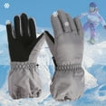 thumbnail image 1 of NAISIBABY Boys Girls Winter Gloves, Solid Color Waterproof Keep Warm Kids Snow Ski Outdoor Sports Gloves Gray Free Size, 1 of 7