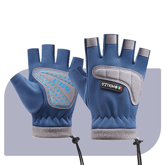 NAISIBABY Boys Girls Winter Gloves, Thermal Open-Finger Waterpoof Outdoor Snow Cycling Mittens Blue 8T