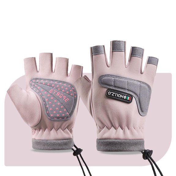 NAISIBABY Boys Girls Winter Gloves, Waterpoof Thermal Open-Finger Outdoor Snow Cycling Mittens Beige 8T