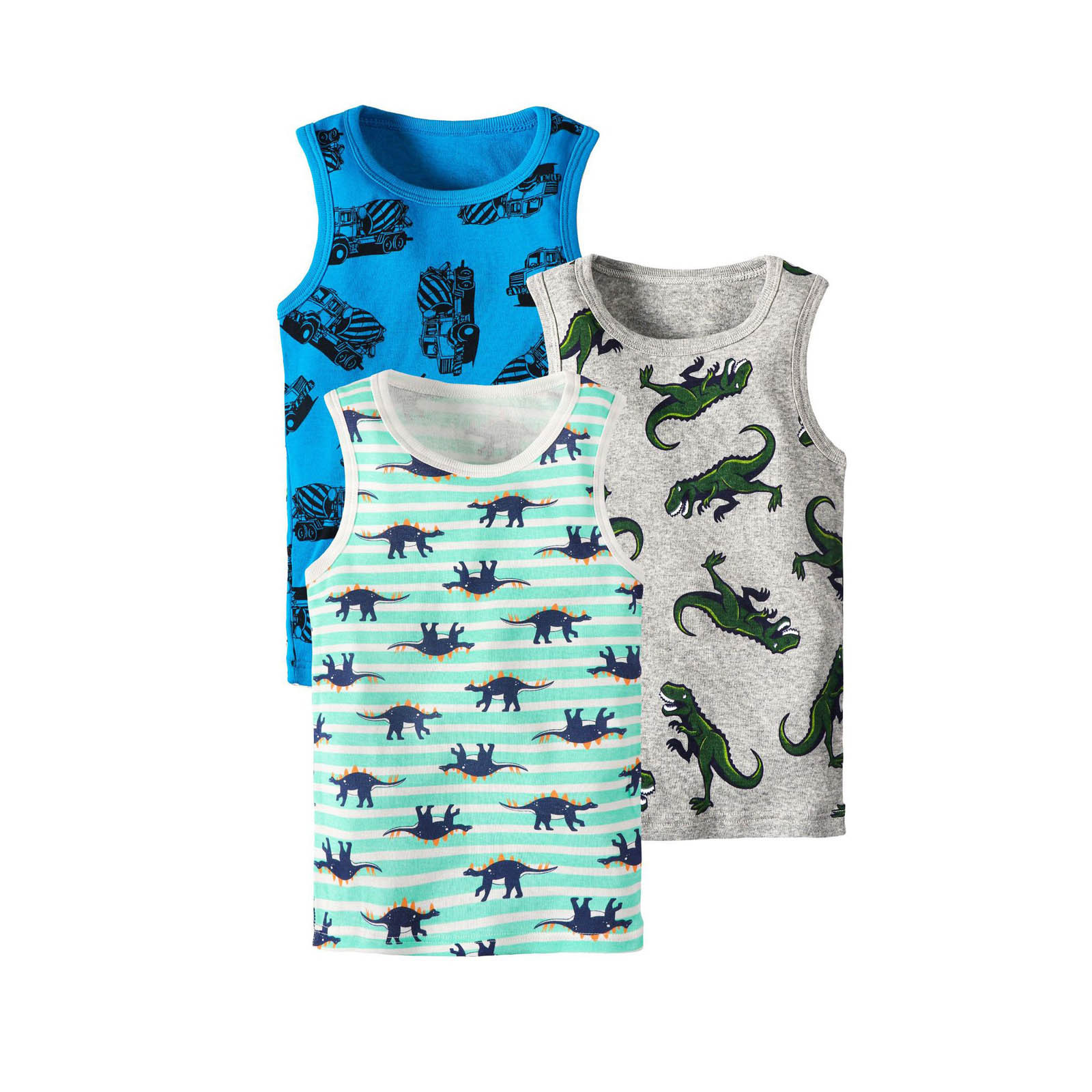 NAISIBABY Boys Graphic Tank Tops 3 Pack Cotton Sleeveless Casual 