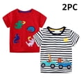 thumbnail image 1 of NAISIBABY Boys Graphic Tees 7 T, Cotton Crew Neck Short Sleeve Kids Summer Casual T-Shirts Red 2 Pack, 1 of 9