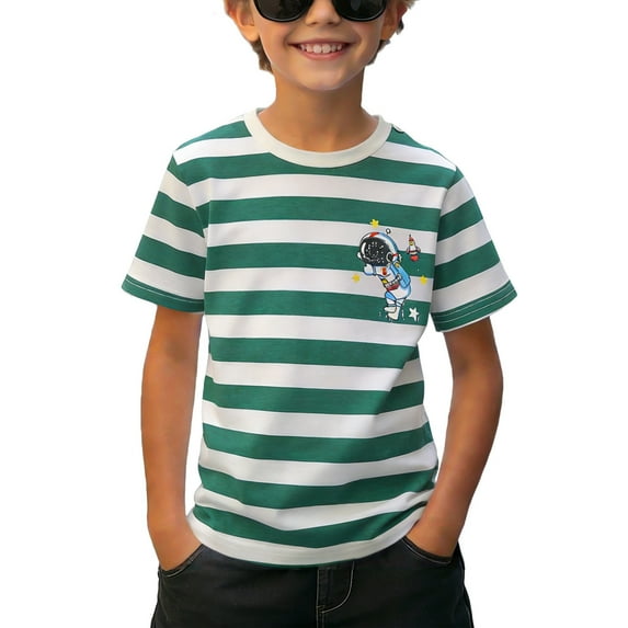 NAISIBABY Boys Graphic Tees, Crew Neck Soft Cotton Short Sleeve Summer Casual Fashion T-Shirt Multicolor 4T