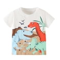 thumbnail image 1 of NAISIBABY Boys Graphic Tees, Crewneck Fashion Casual Short Sleeve Kids Summer T-Shirt White 4T, 1 of 9