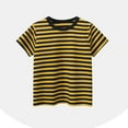 thumbnail image 1 of NAISIBABY Boys Graphic Tees, Fashion Striped Short Sleeve Crewneck Kids Cotton Casual T-Shirt Yellow 3T, 1 of 4