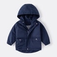 thumbnail image 1 of NAISIBABY Boys Hooded Jacket, with Pockets Zip-Up Active Fit Fall Winter Fashion Windbreaker Coat Navy 9T, 1 of 3