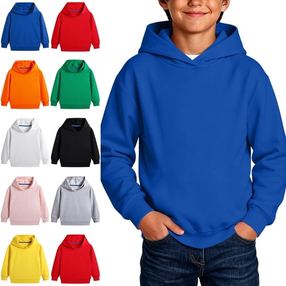 NAISIBABY Boys Hooded Sweatshirt Size 12, Casual LightweightPullover Kids Top Blue