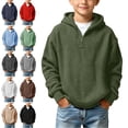 thumbnail image 1 of NAISIBABY Boys Hoodies, Mid-Zip Long-Sleeve Pullover Solid Hooded Sweatshirt Red Size 4T, 1 of 10