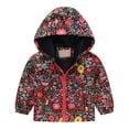 thumbnail image 1 of NAISIBABY Boys Jacket, Lightweight Fashion Pattern Raincoat Kids Hooded Windbreaker Red 7-8T, 1 of 9