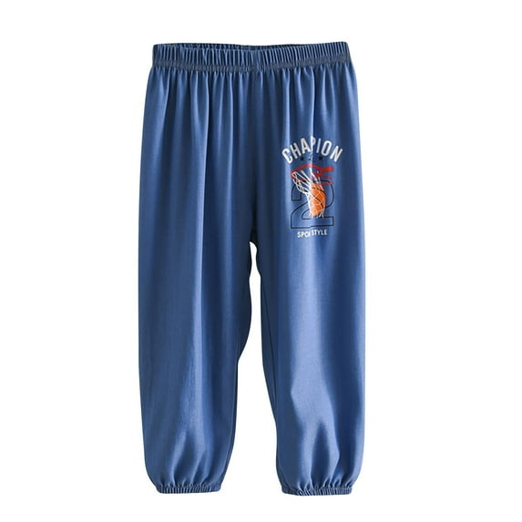 NAISIBABY Boys Jeans, Elastic Waist Prints Comfy Kids Casual Pants Dark Blue 7T
