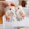 thumbnail image 1 of NAISIBABY Boys Knitted Gloves, Stretchy Soft Thermal Open-Finger Winter Outdoor Snow School Cycling Mittens Beige Free Size, 1 of 4